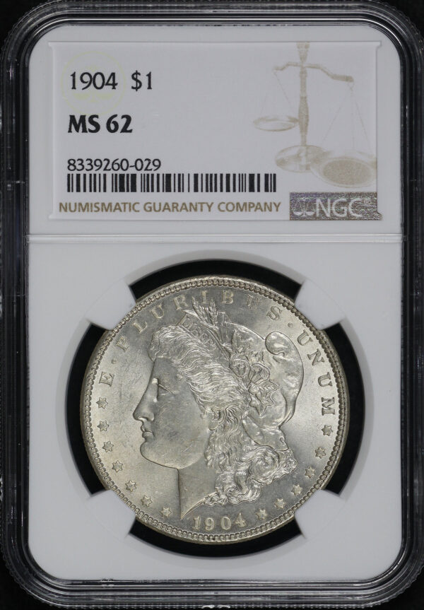 Obverse of this 1904 Morgan Dollar NGC MS-62