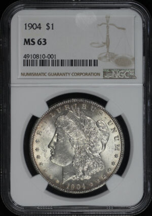 Obverse of this 1904 Morgan Dollar NGC MS-63