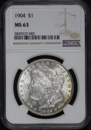Obverse of this 1904 Morgan Dollar NGC MS-63
