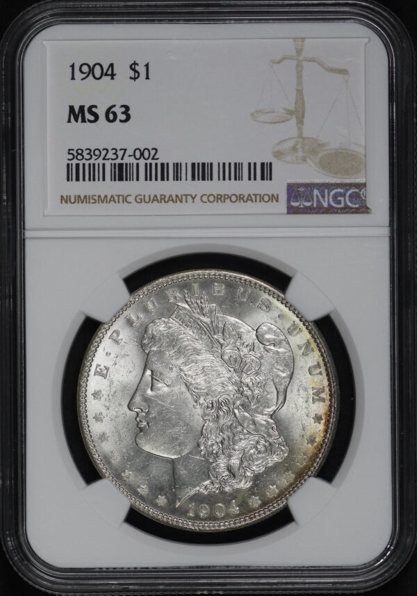 Obverse of this 1904 Morgan Dollar NGC MS-63