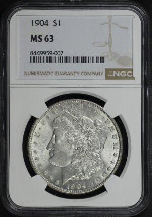 Obverse of this 1904 Morgan Dollar NGC MS-63