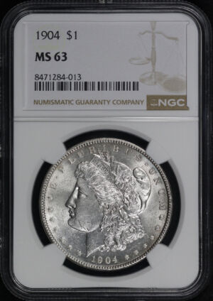 Obverse of this 1904 Morgan Dollar NGC MS-63
