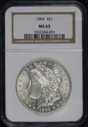 Obverse of this 1904 Morgan Dollar NGC MS-63