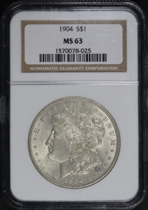 Obverse of this 1904 Morgan Dollar NGC MS-63