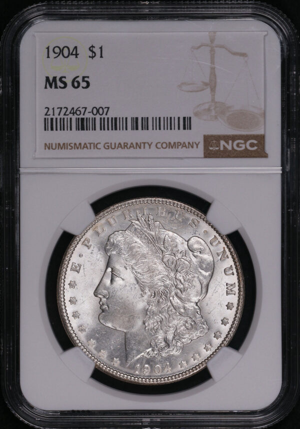 Obverse of this 1904 Morgan Dollar NGC MS-65