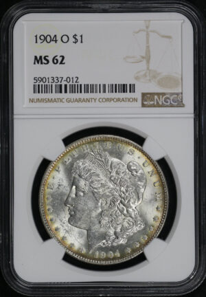 Obverse of this 1904-O Morgan Dollar NGC MS-62