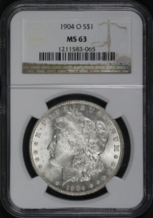 Obverse of this 1904-O Morgan Dollar NGC MS-63