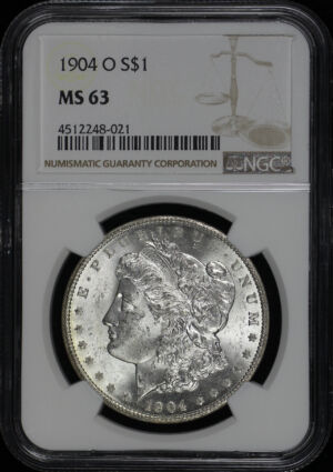 Obverse of this 1904-O Morgan Dollar NGC MS-63
