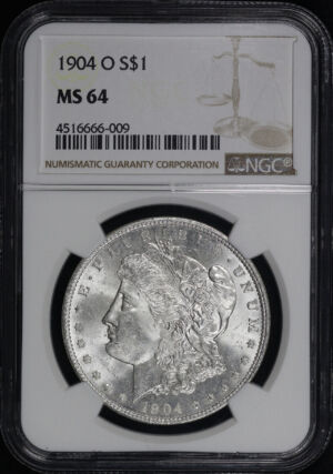 Obverse of this 1904-O Morgan Dollar NGC MS-64