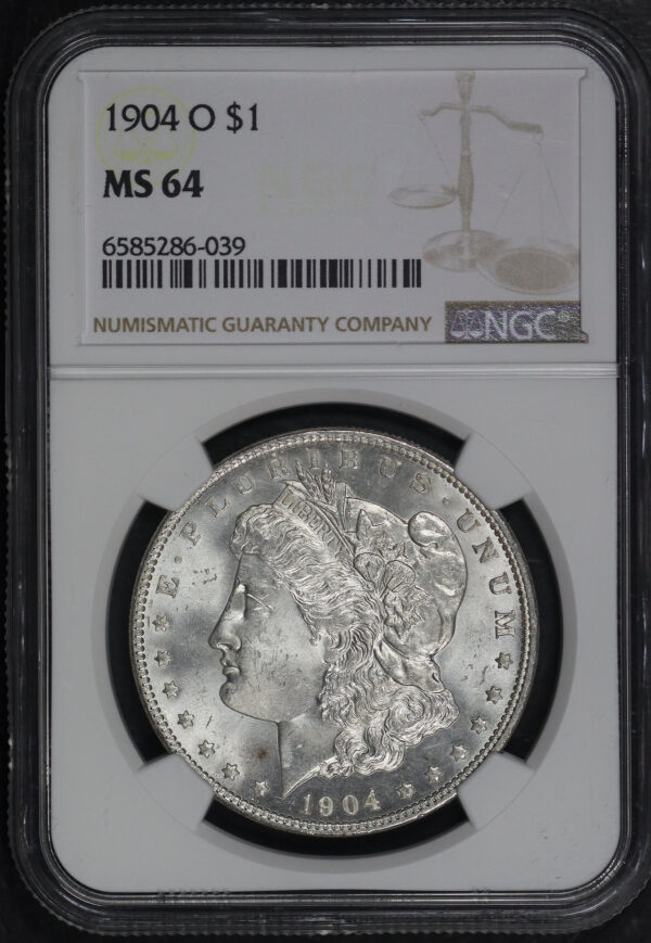Obverse of this 1904-O Morgan Dollar NGC MS-64