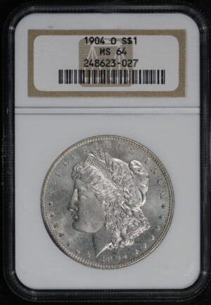 Obverse of this 1904-O Morgan Dollar NGC MS-64