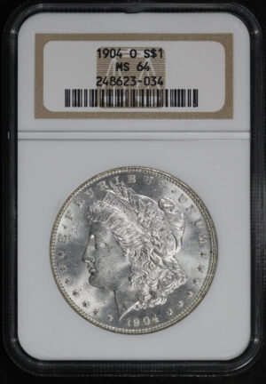 Obverse of this 1904-O Morgan Dollar NGC MS-64