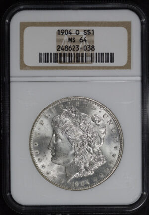 Obverse of this 1904-O Morgan Dollar NGC MS-64