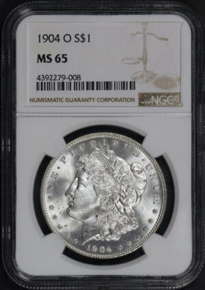 Obverse of this 1904-O Morgan Dollar NGC MS-65