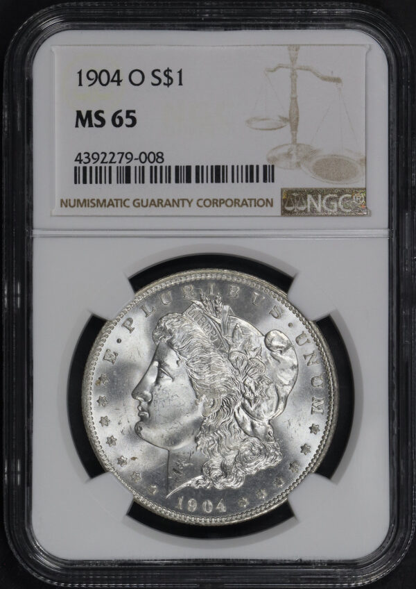 Obverse of this 1904-O Morgan Dollar NGC MS-65