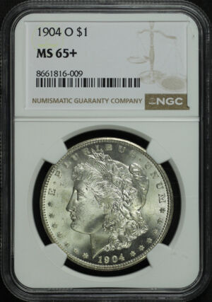 Obverse of this 1904-O Morgan Dollar NGC MS-65+