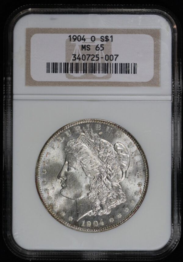 Obverse of this 1904-O Morgan Dollar NGC MS-65