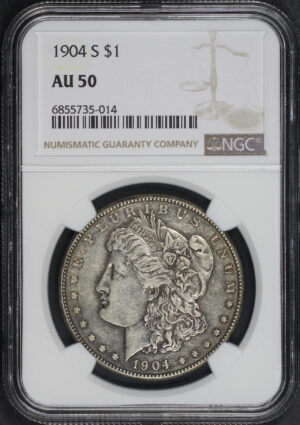 Obverse of this 1904-S Morgan Dollar NGC AU-50