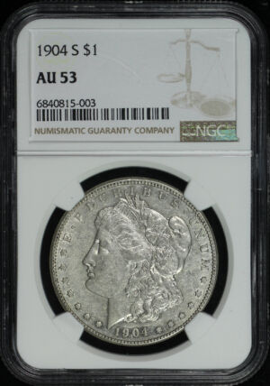Obverse of this 1904-S Morgan Dollar NGC AU-53