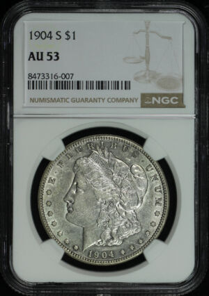 Obverse of this 1904-S Morgan Dollar NGC AU-53