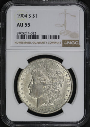 Obverse of this 1904-S Morgan Dollar NGC AU-55