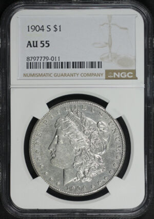 Obverse of this 1904-S Morgan Dollar NGC AU-55