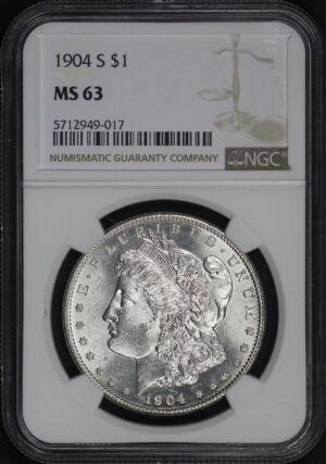Obverse of this 1904-S Morgan Dollar NGC MS-63