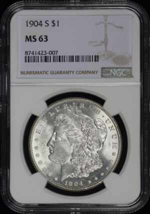 Obverse of this 1904-S Morgan Dollar NGC MS-63
