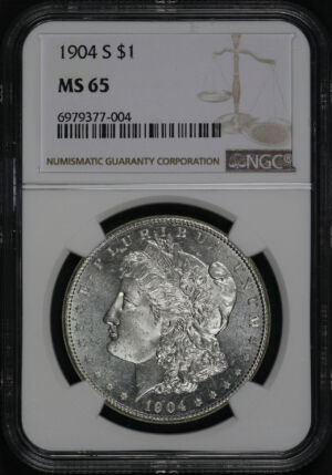 Obverse of this 1904-S Morgan Dollar NGC MS-65