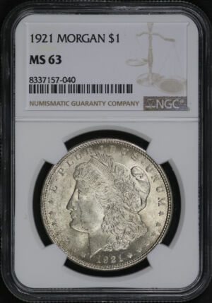 Obverse of this 1921 Morgan Dollar NGC MS-63
