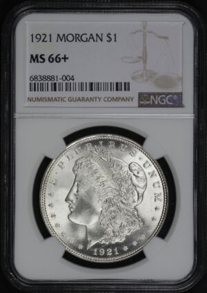Obverse of this 1921 Morgan Dollar NGC MS-66+