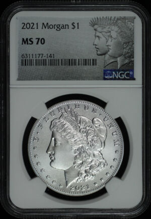 Obverse of this 2021 Morgan Dollar NGC MS-70