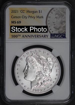 Obverse of this 2021-CC Morgan Dollar Carson City Privy Mark NGC MS-69