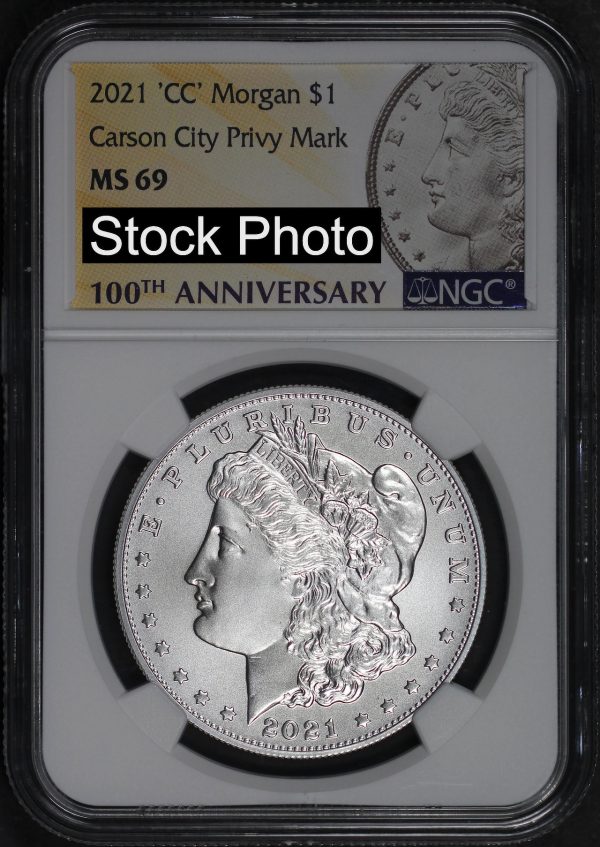 Obverse of this 2021-CC Morgan Dollar Carson City Privy Mark NGC MS-69
