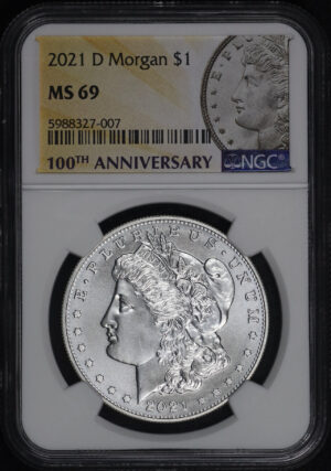 Obverse of this 2021-D Morgan Morgan Dollar NGC MS-69
