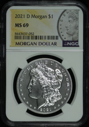 Obverse of this 2021-D Morgan Dollar 100th Anniversary NGC MS-69