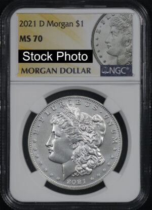 Obverse of this 2021-D Morgan Dollar NGC MS-70 Morgan Dollar Label