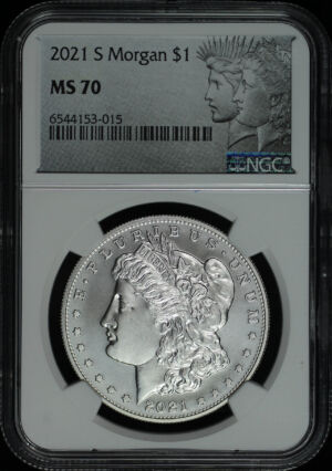 Obverse of this 2021-S Morgan Dollar NGC MS-70