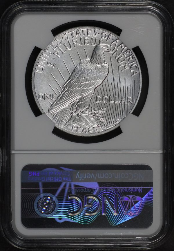 Reverse of this 2021 Peace Silver Eagle High Relief NGC MS-69
