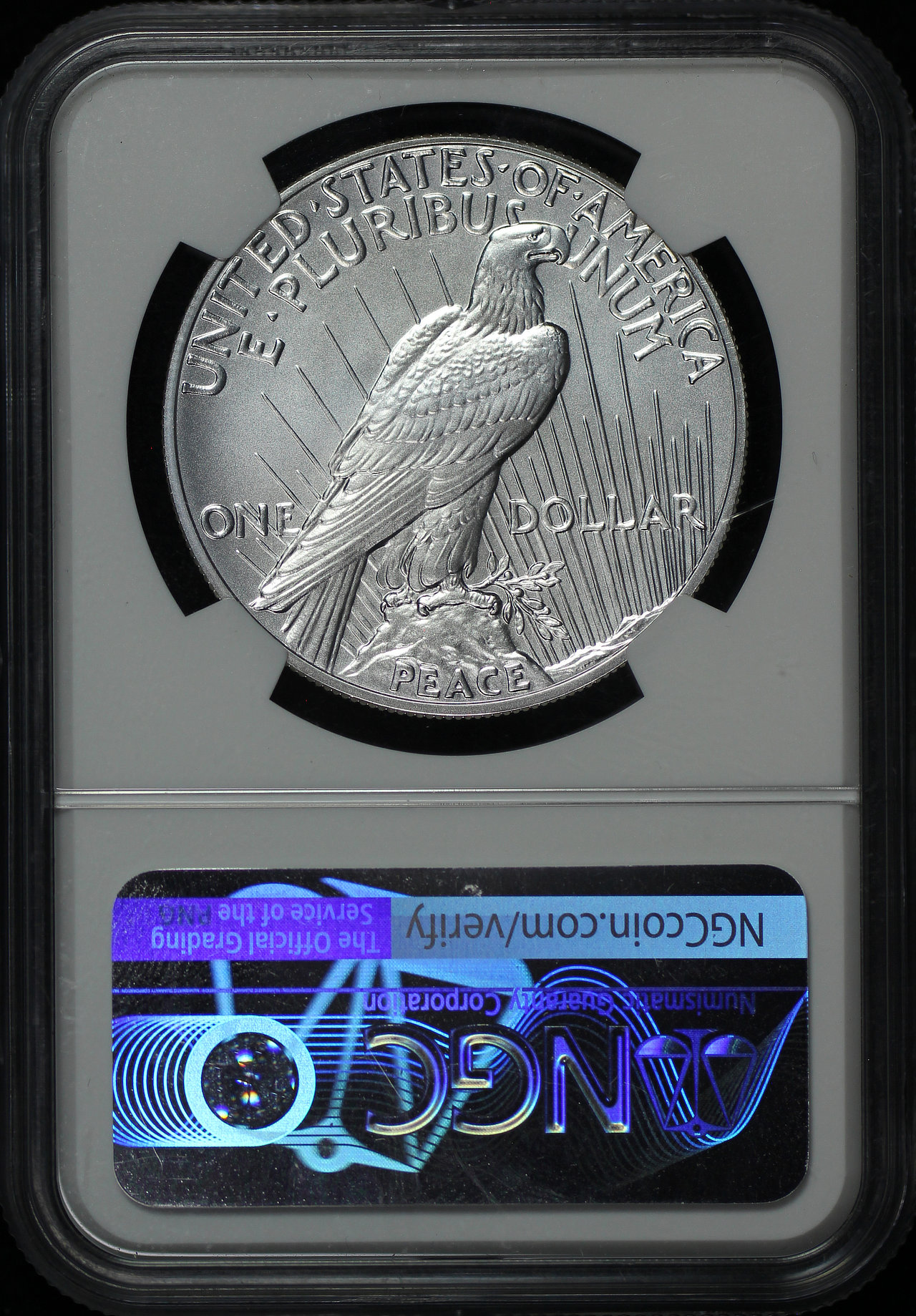 Reverse of this 2021 Peace Dollar NGC MS-70