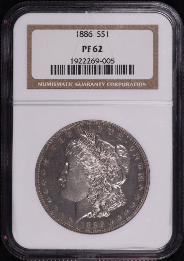Obverse of this 1886 Morgan Dollar NGC PF-62