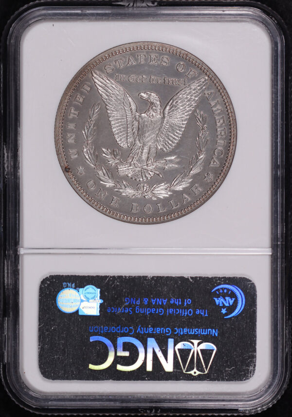 Reverse of this 1886 Morgan Dollar NGC PF-62