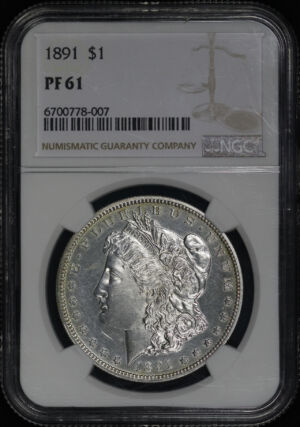 Obverse of this 1891 Morgan Dollar NGC PF-61