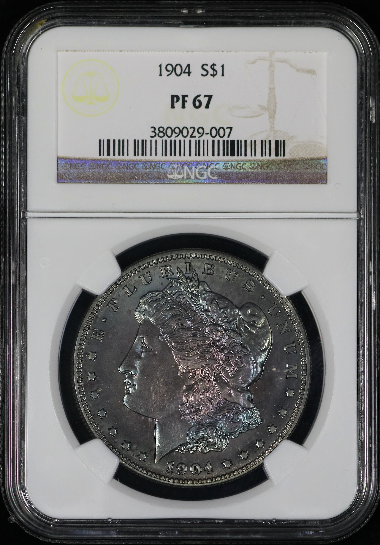 Gallery image of this 1904 Morgan Dollar NGC PF-67