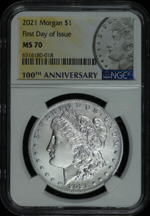 Obverse of this 2021 Morgan Dollar NGC MS-70