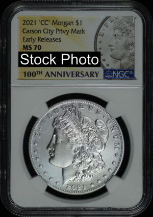 Obverse of this 2021-CC Morgan Dollar Carson City Privy Mark NGC MS-70 Early Release