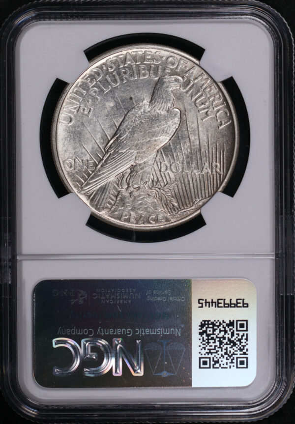 Reverse of this 1921 Peace Dollar NGC MS-61