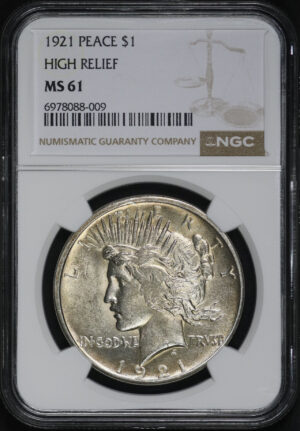 Obverse of this 1921 Peace Dollar NGC MS-61