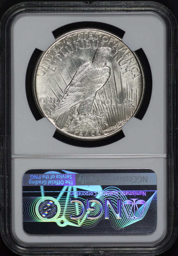 Reverse of this 1921 Peace Dollar NGC MS-61