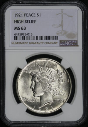 Obverse of this 1921 Peace Dollar NGC MS-63